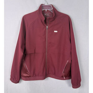 FIGS Technical Collection Jacket Womens Large Burgundy Sydney Full Zip Scrub